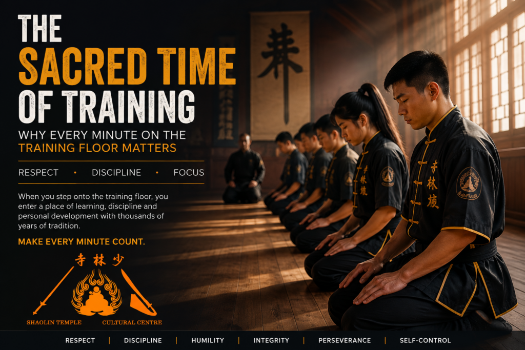 Shaolin Kung Fu students training with discipline and respect at Shaolin Temple Martial Arts and Cultural Centre in London.